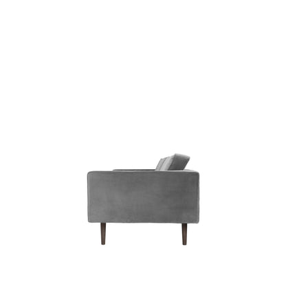 Wind Sofa 2-seater in Drizzle Grey, side view. Luxury modern furniture, perfect for high-end home decor. Elegant and comfortable design.