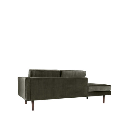 Wind Chaise Lounge Right Sided by Broste Copenhagen. Luxury designer furniture in grape leaf green for modern, premium home decor.