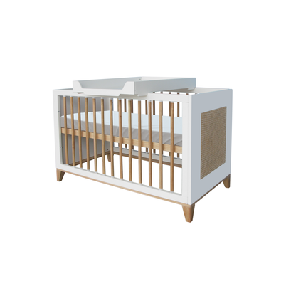 Nami Evolutive Bed Rattan 60 x 120 - Neige image 4