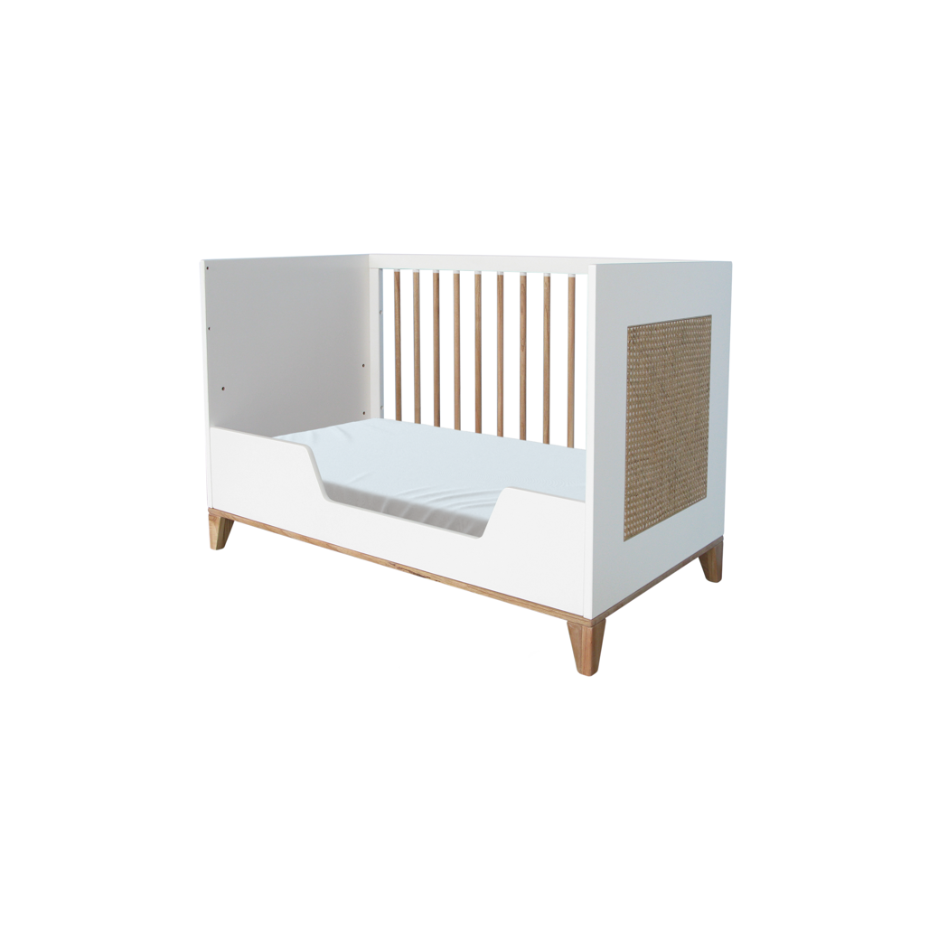 Nami Evolutive Bed Rattan 60 x 120 - Neige image 7