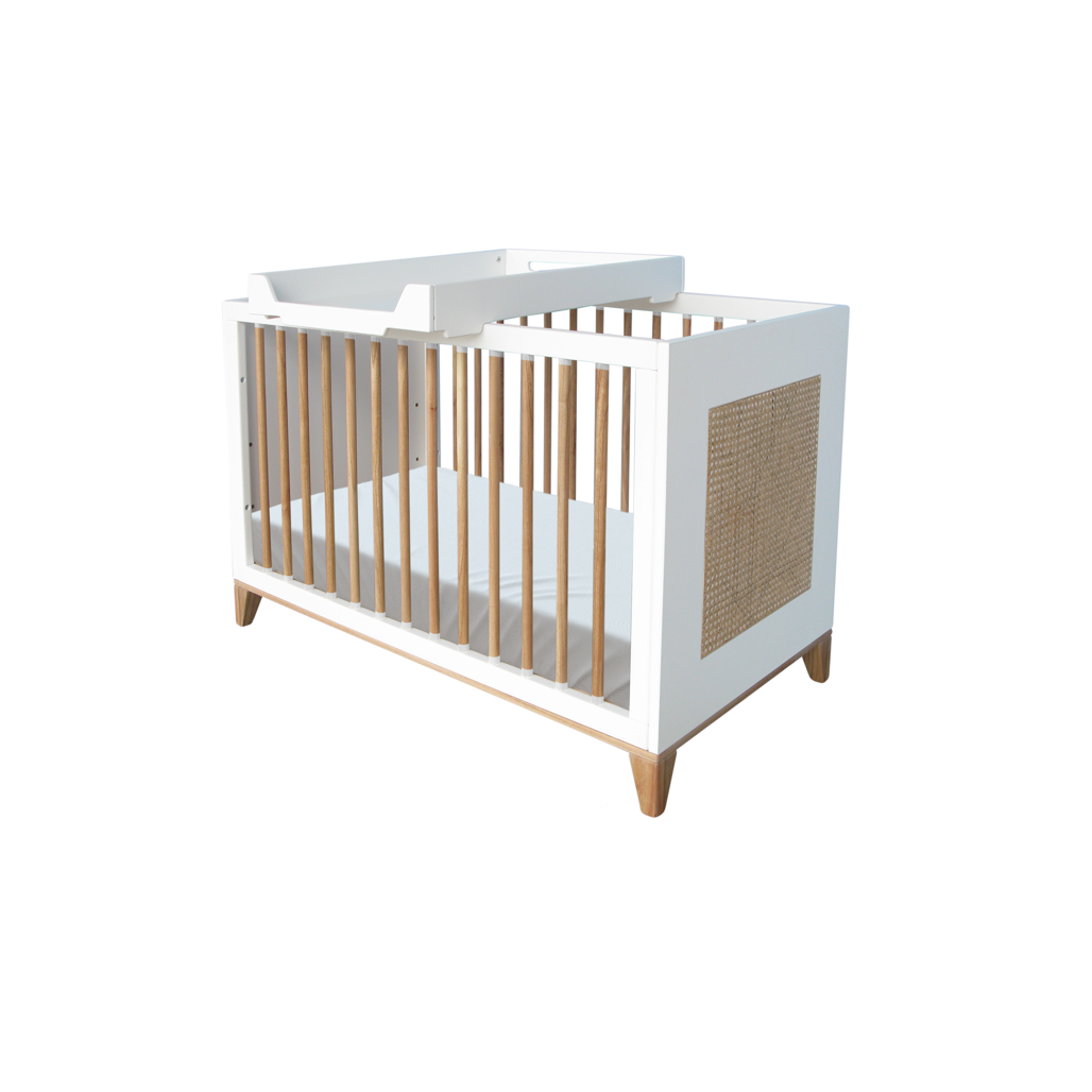 Nami Evolutive Bed Rattan 60 x 120 - Neige image 8