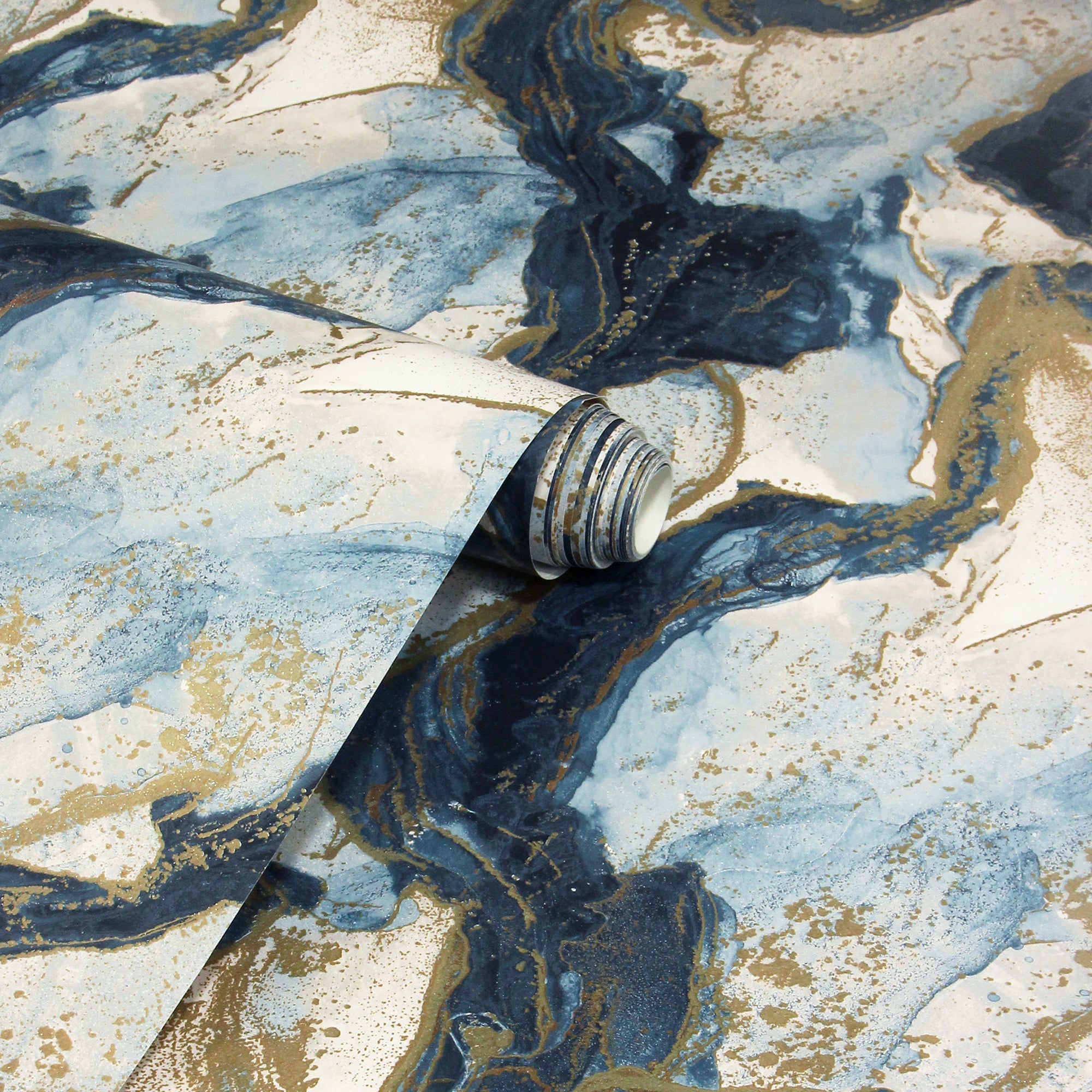 Abstract Marble Teal/Gold Wallpaper image 2
