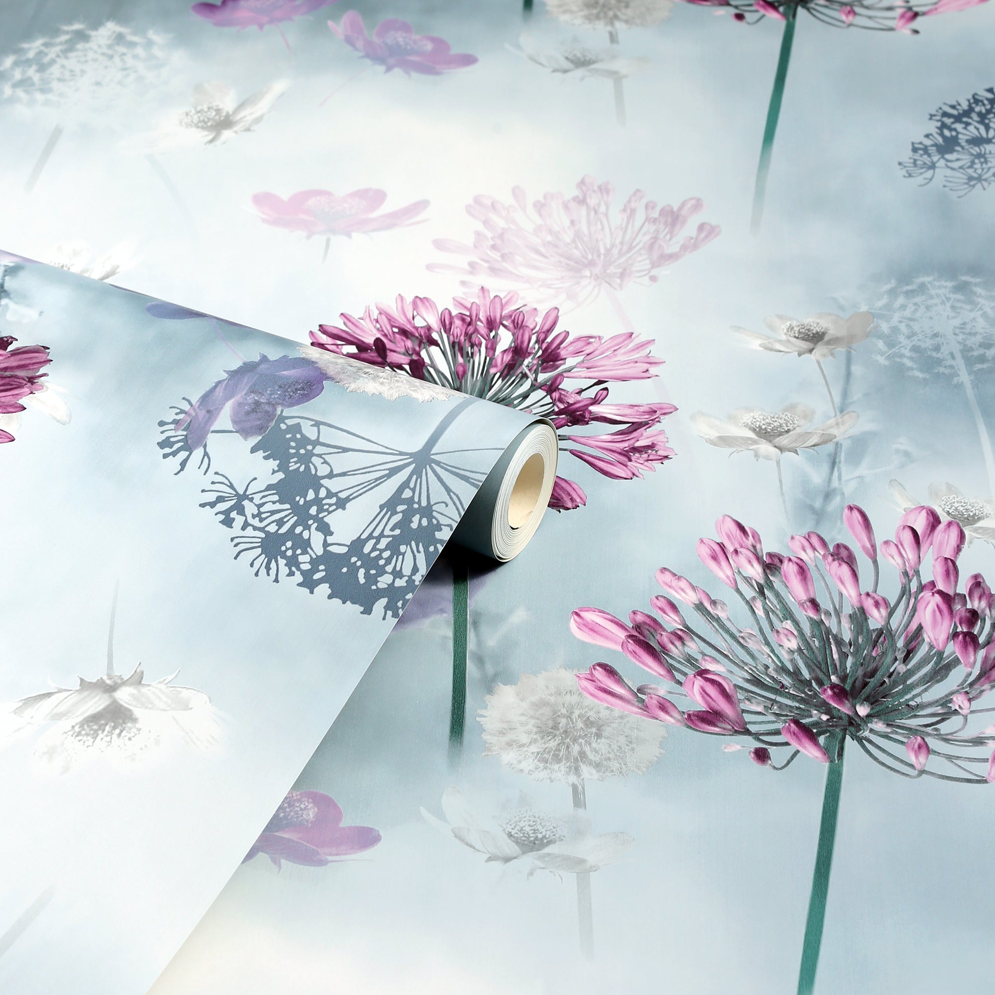 Spring Meadow Duck Egg Wallpaper image 2