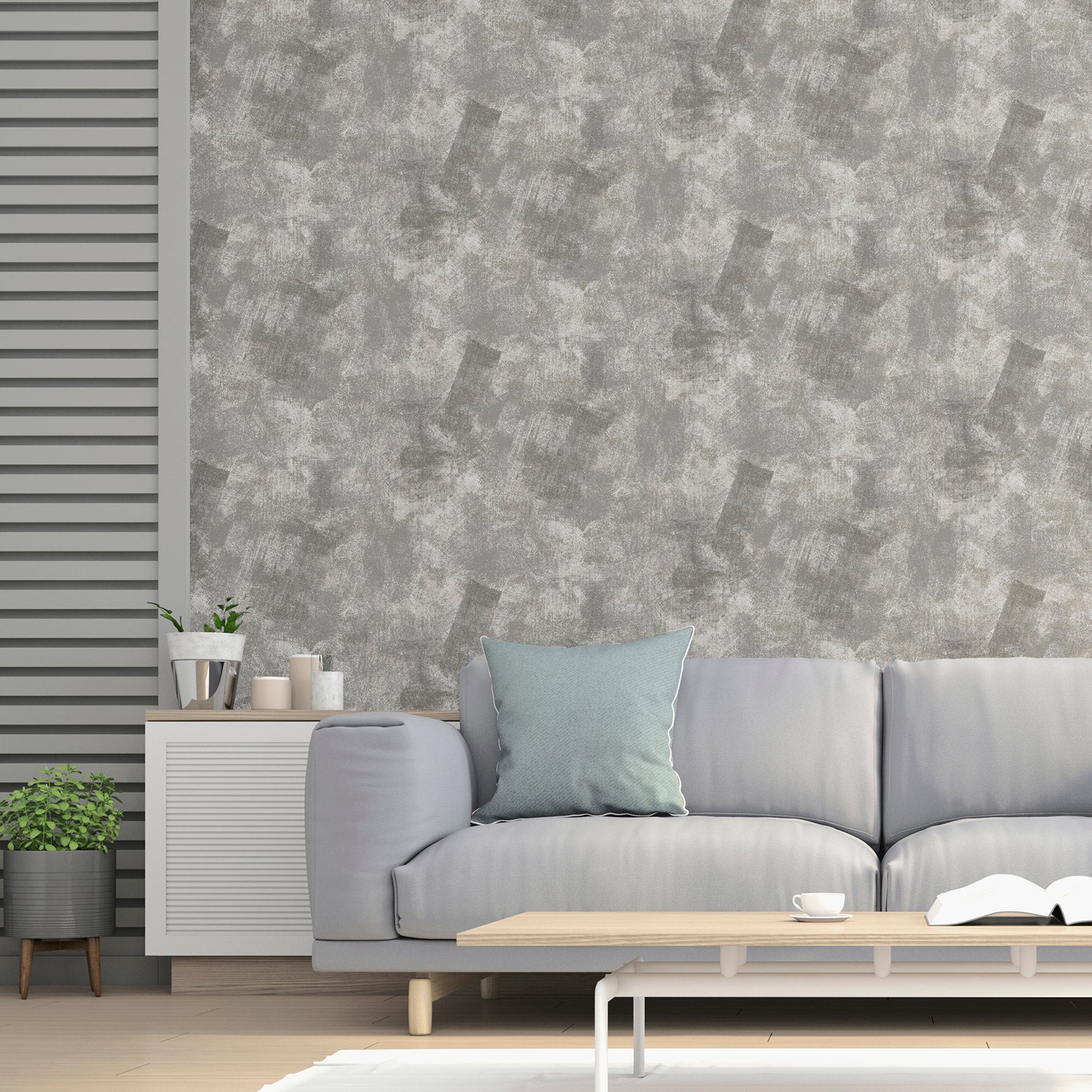 Brushed Strokes Grey Wallpaper image 4