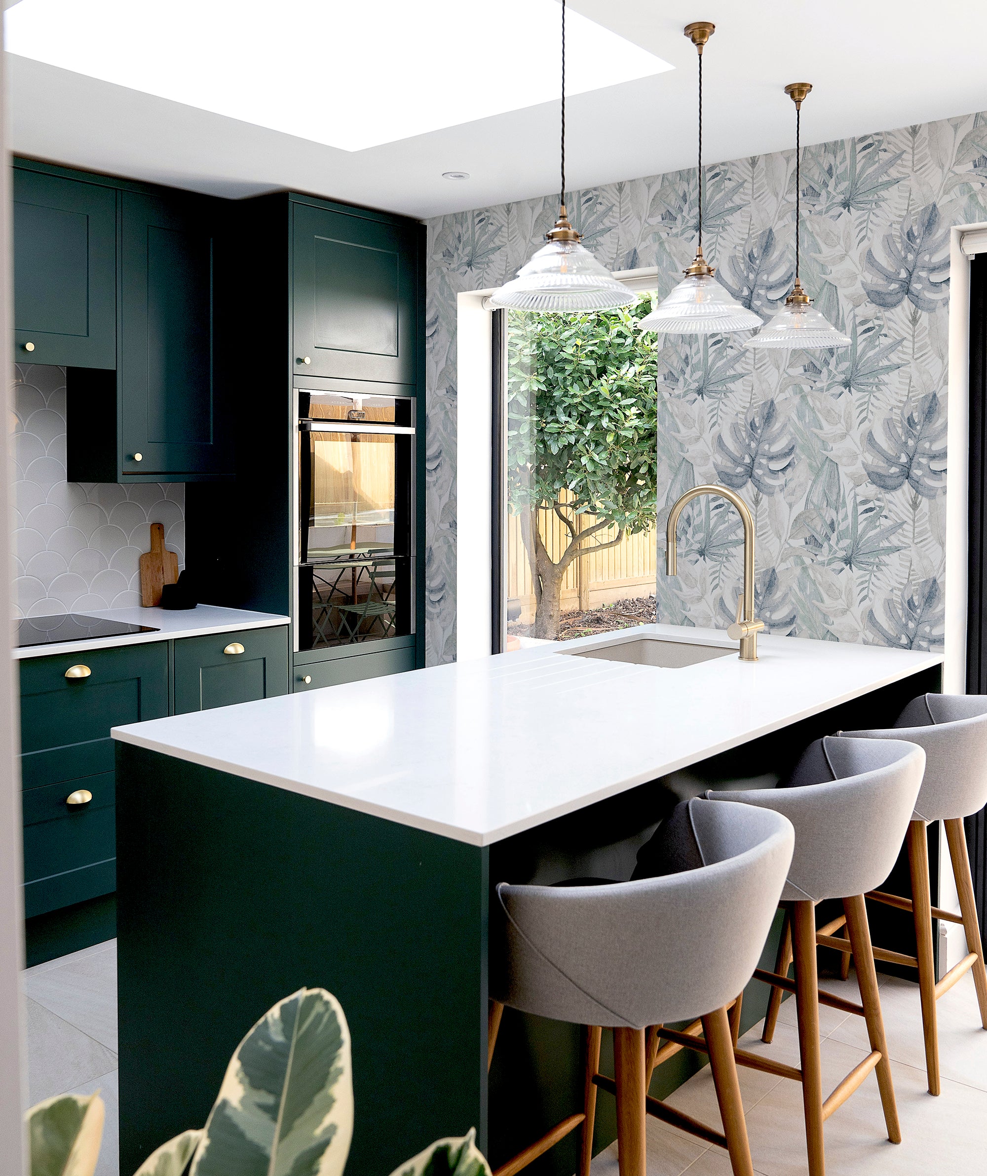 Chalky Tropical Soft Navy Wallpaper image 3