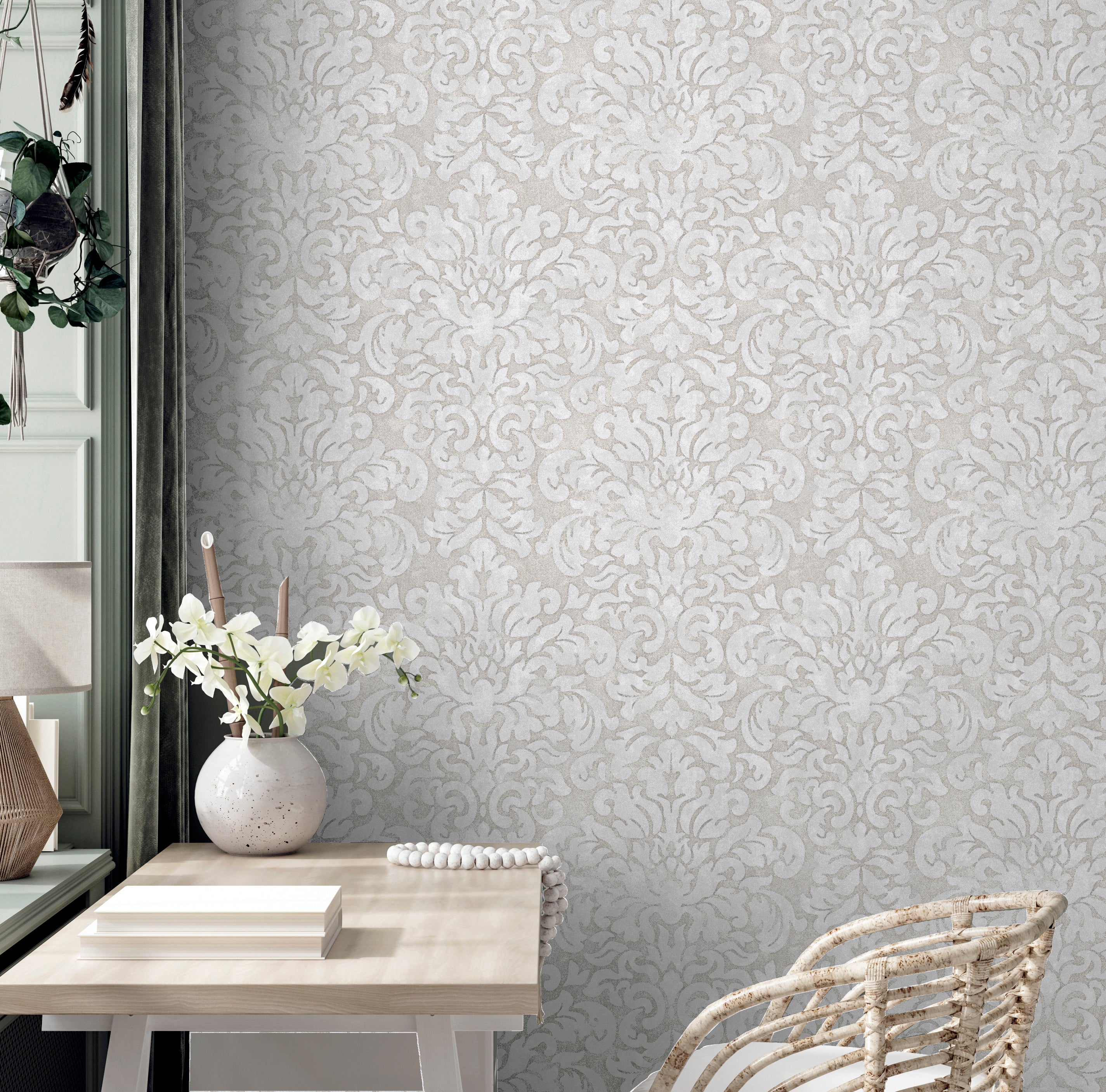 Marinski Damask Soft Gold & Natural Wallpaper image 5