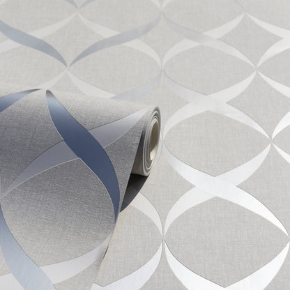 Metallic Ogee Silver Wallpaper image 2