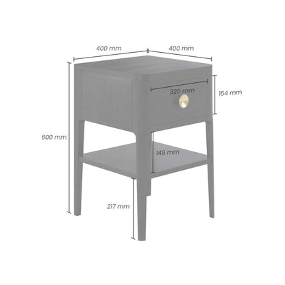 Abberley Bedside | Black | 1 Drawer
