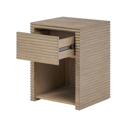 Wickham Ribbed Oak Bedside | 1 Drawer