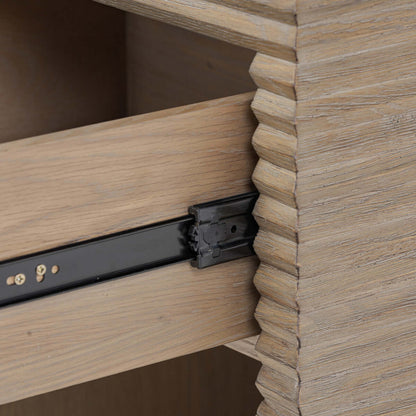 Wickham Ribbed Oak Bedside | 1 Drawer