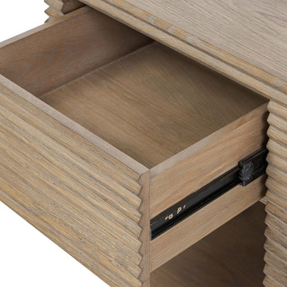 Wickham Ribbed Oak Bedside | 1 Drawer
