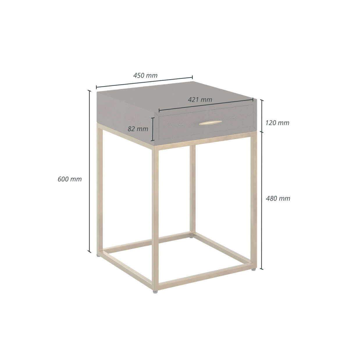 Hampton Bedside | Brown Shagreen
