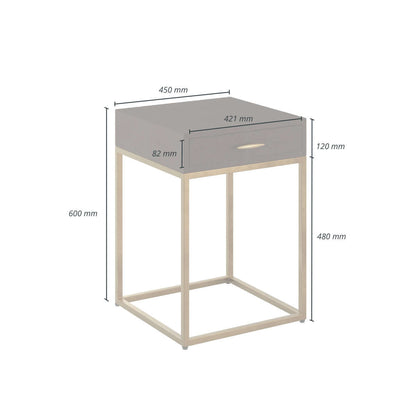 Hampton Bedside | Brown Shagreen