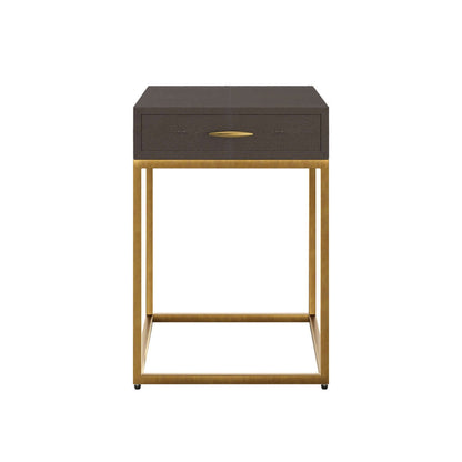 Hampton Bedside | Brown Shagreen