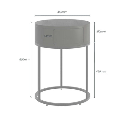 Hampton Bedside | Round Wooden | Black