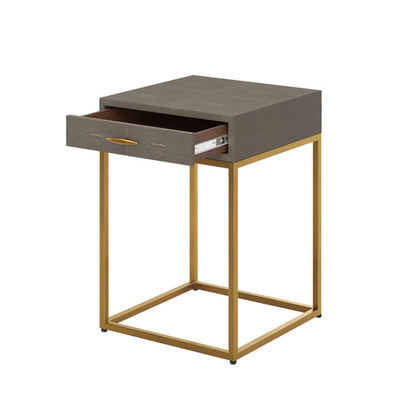 Hampton Bedside | Grey Shagreen