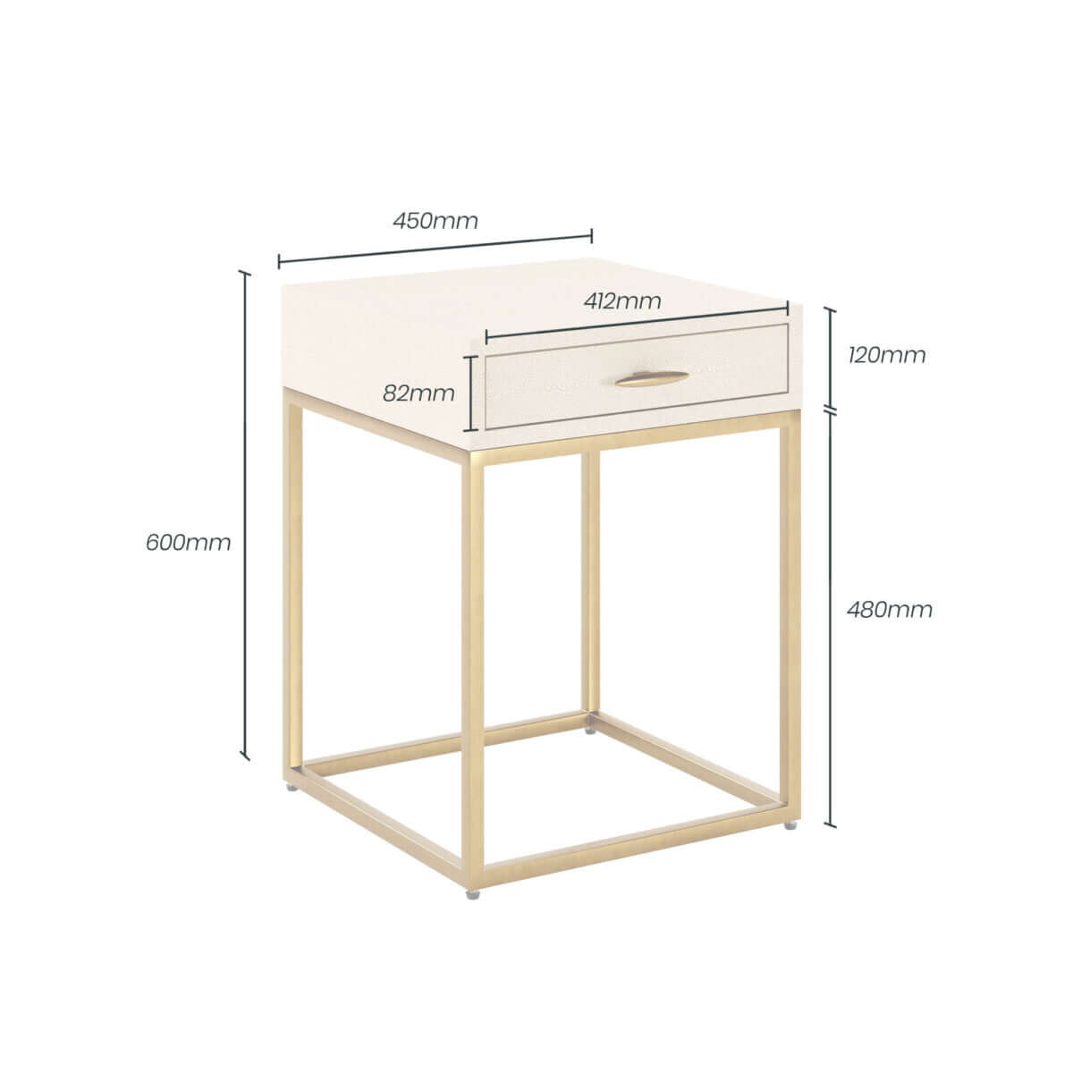 Hampton Bedside | Ivory Shagreen
