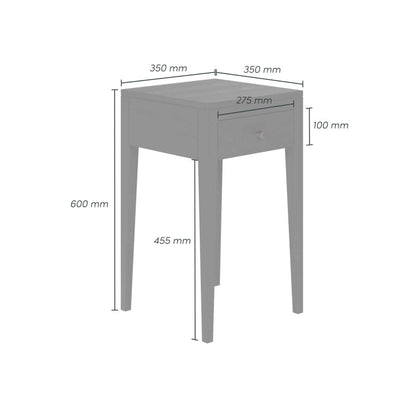 Radford Bedside | Black | 1 Drawer
