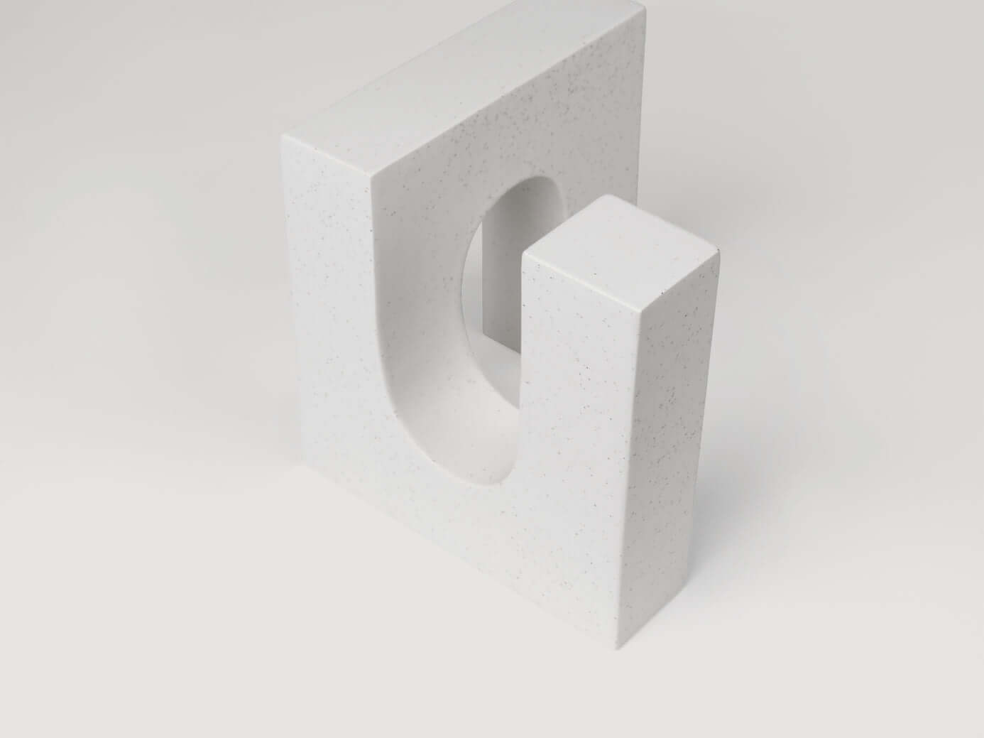 Minimalist white brick sculpture with a modern design, part of a curated furniture collection. Ideal for luxury and designer interiors.