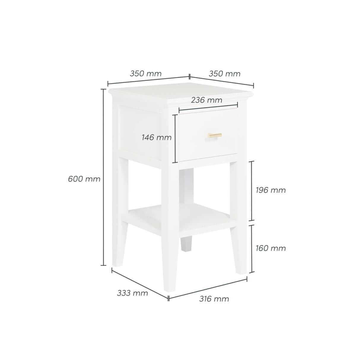 Chilworth Bedside | White