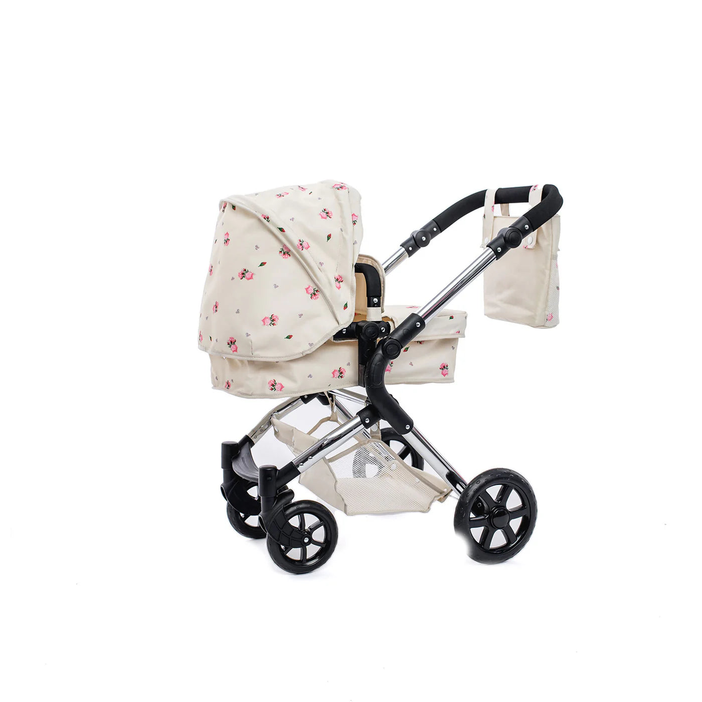 Luxury designer dolls pram by Roma, 2-in-1 modern furniture for kids' play, adjustable in cream, curated for premium home collections.