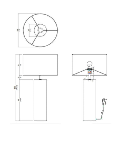 Lamp - Large Ribbed Gesso