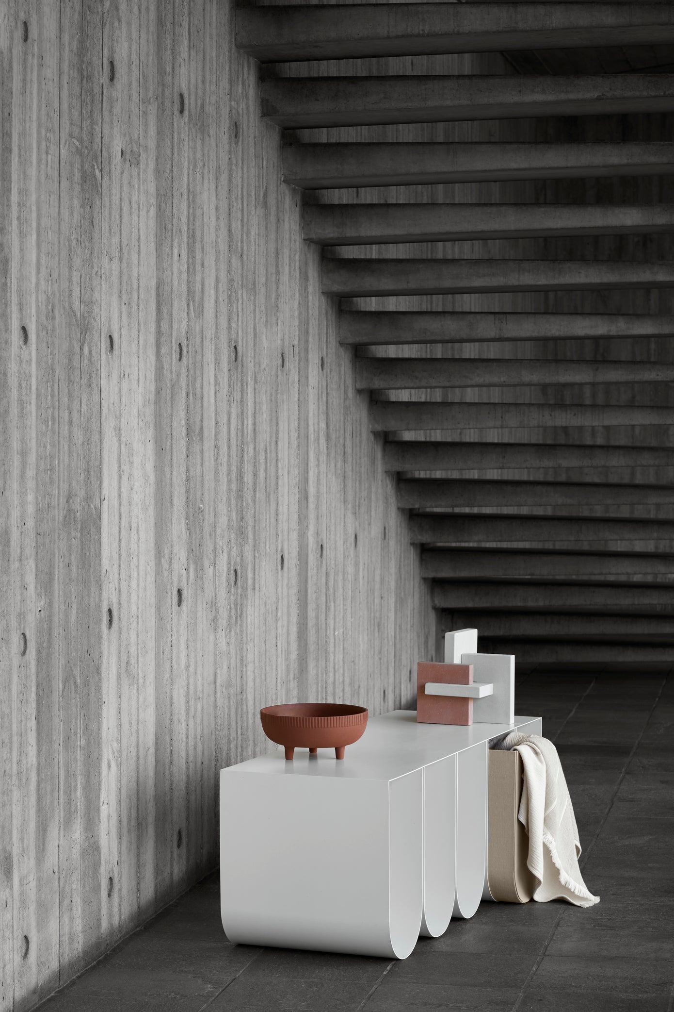 Curved Bench with Curved Box M units, luxury designer furniture for modern home decor. Premium curated furniture collection.