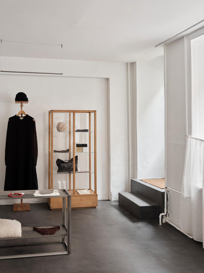 Japanese Cabinet L – Luxury Designer Furniture with oiled oak and glass for modern home decor.