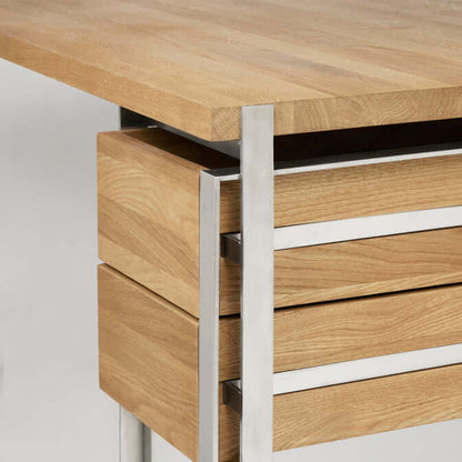 Outline Desk – Luxury and Designer Furniture by [Vendor]. Premium modern furniture with brushed stainless steel and oak finish.