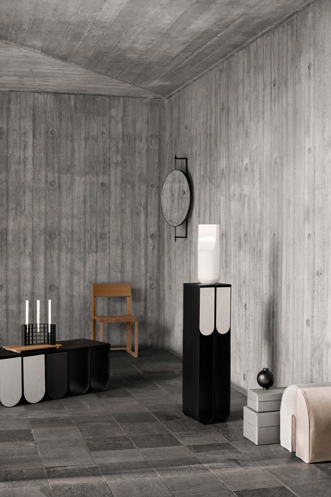 Outline Chair in modern interior setting, showcasing minimalist design and sustainable craftsmanship. Premium luxury furniture for elegant decor.