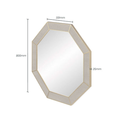 Hampton Mirror | Octagon | Grey Shagreen