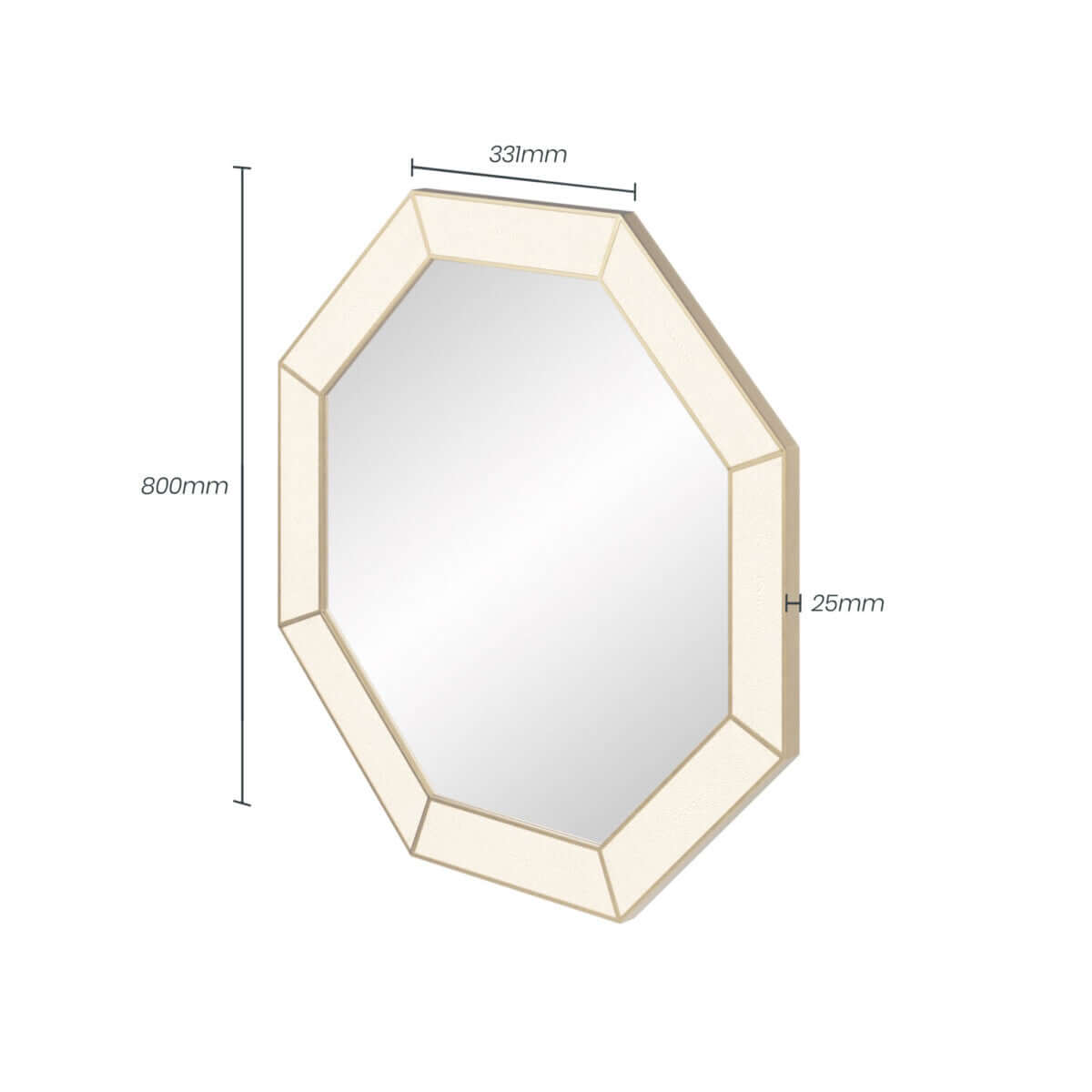 Hampton Mirror | Octagon | Ivory Shagreen