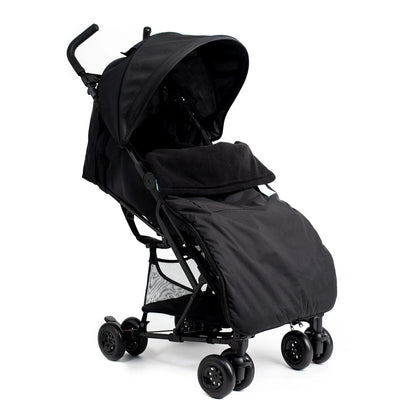 Buggysnuggle Footmuff Explorer in Roma Black, luxury designer pushchair accessory for modern premium home decor.