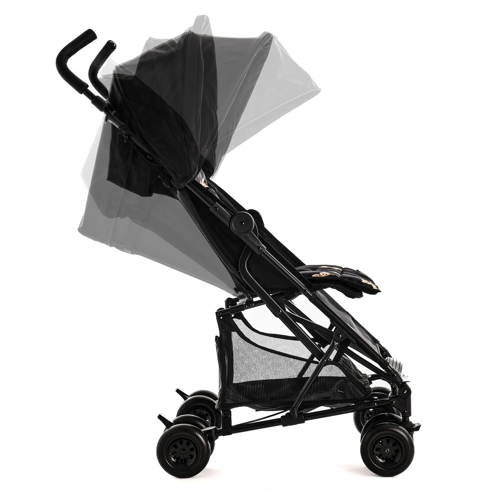 Roma Rizzo 2 Teddy Cream Stroller - Luxury modern stroller for travel, city strolls, lightweight 5.9kg with reclining seat. Designer comfort.