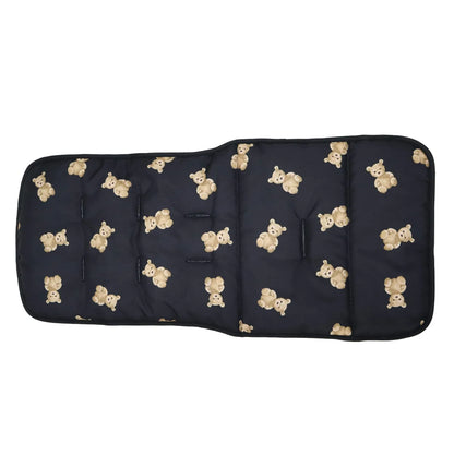 Roma Star - Teddy Black Stroller seat cover with charming teddy design, ideal for luxury and designer furniture aesthetics.