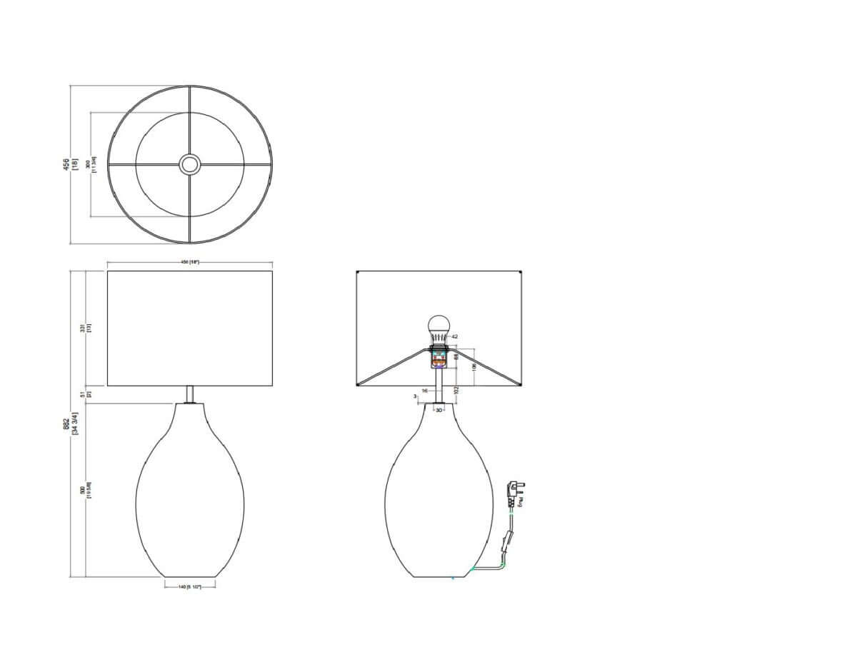 Lamp - Large Round Gesso