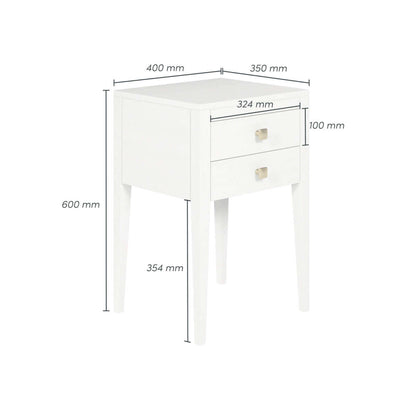 Radford Bedside | White | 2 Drawers
