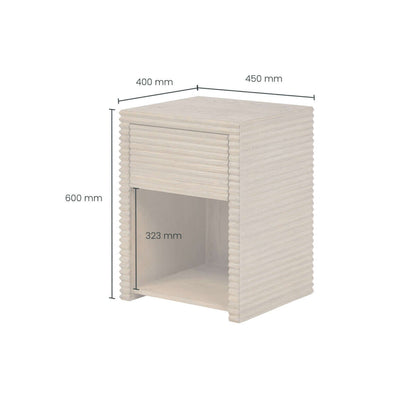 Wickham Ribbed Oak Bedside | 1 Drawer