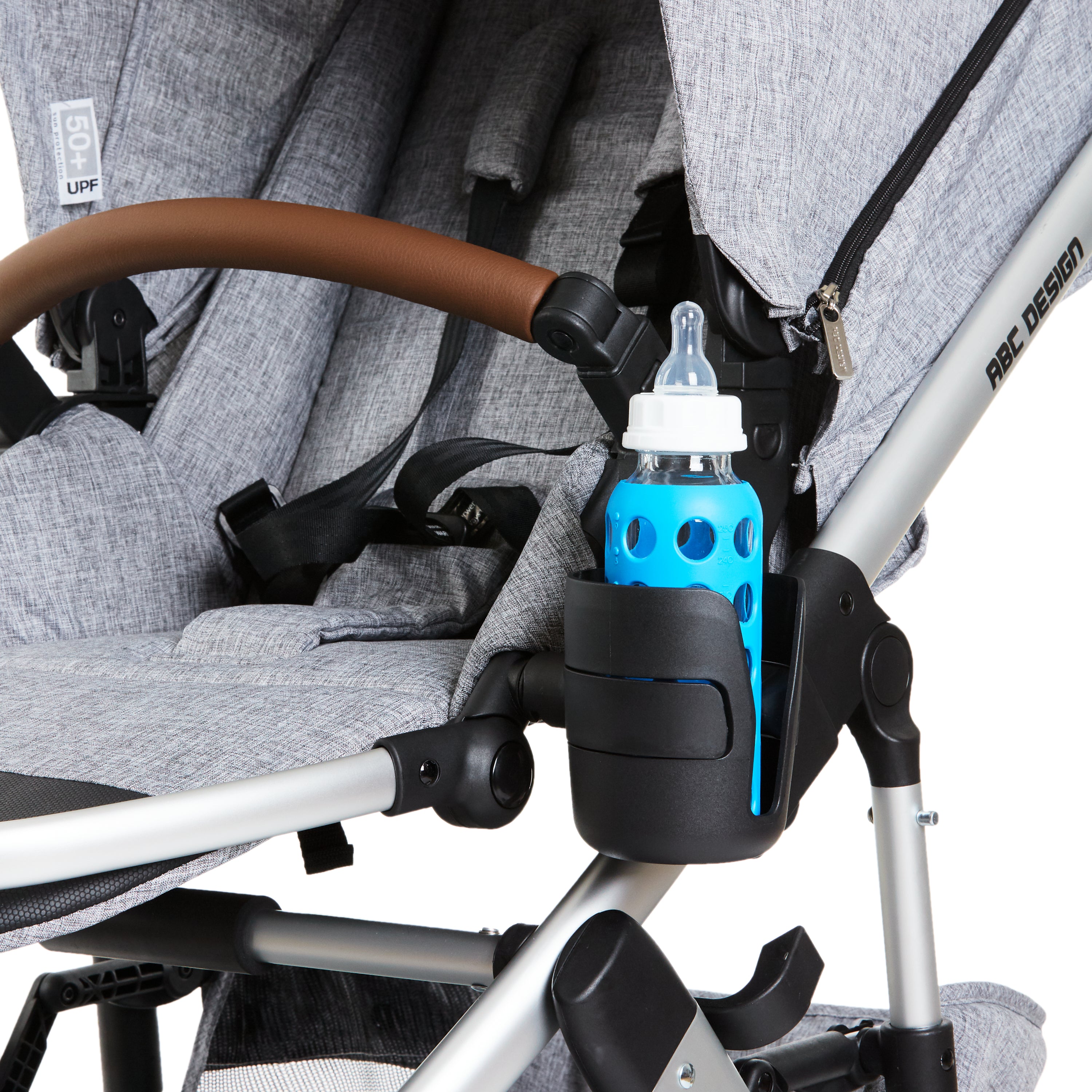 ABC Design Cupholder on pram with bottle, luxury and designer furniture by ABC Design, modern curated collection, premium home furnishings.