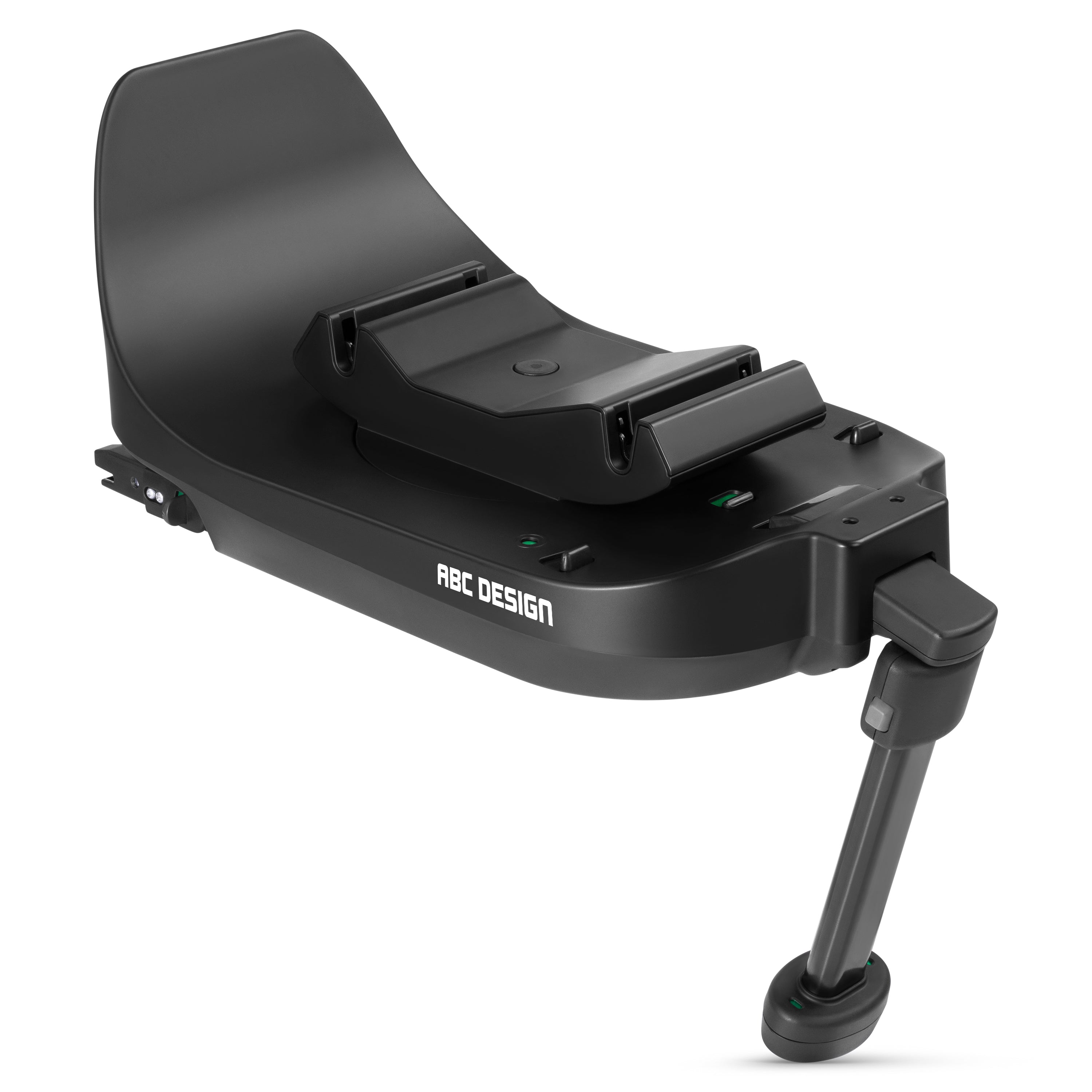 ABC Design Isofix Base Root - Luxury designer car seat base with 360° rotation and height adjustable leg, modern and secure travel solution.