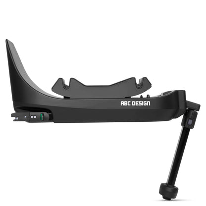 ABC Design Isofix Base Root - Black luxury car seat base with height adjustable leg and 360° rotation for Tulip and Lily seats.