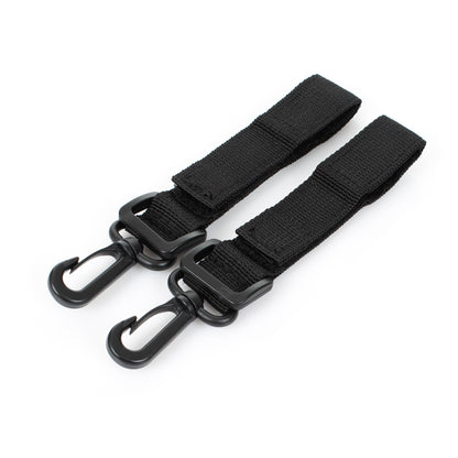 Universal Changing Bag Fixing - Sturdy Black Straps with Velcro and Snap Hooks for Designer Strollers - Luxury Furniture Attachment.